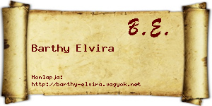 Barthy Elvira névjegykártya